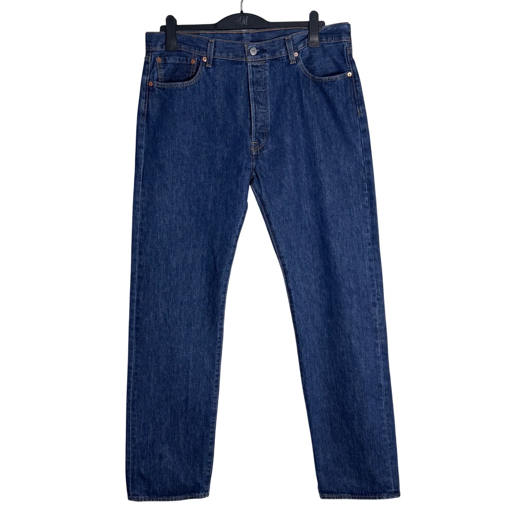 Levis 501 Original Fit Mens Blue Straight Leg Button Fly Denim Jeans W36 L34 421